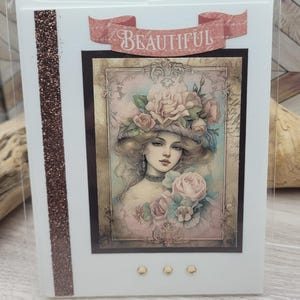 Carte de voeux vierge, faite main, carte de l'amitié, victorienne