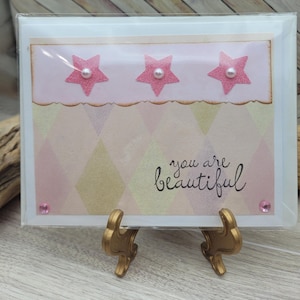 Tarjeta de inspiración, tarjeta de felicitación en blanco, hecha a mano, tarjeta de amistad