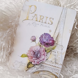 Paris Journal Card, Eiffeltoren, Shabby Chic, Blanco Kaart, Plakboek, Junk Journal Card