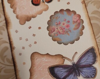 Butterfly Journal Card, Distressed
