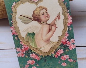 Angel Journal Card: Blank Scrapbook Card, Vintage Cupid