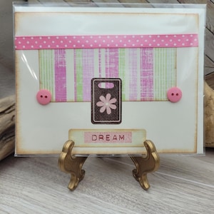 Tarjeta de felicitación en blanco, hecha a mano, tarjeta de amistad, inspiración, sueño