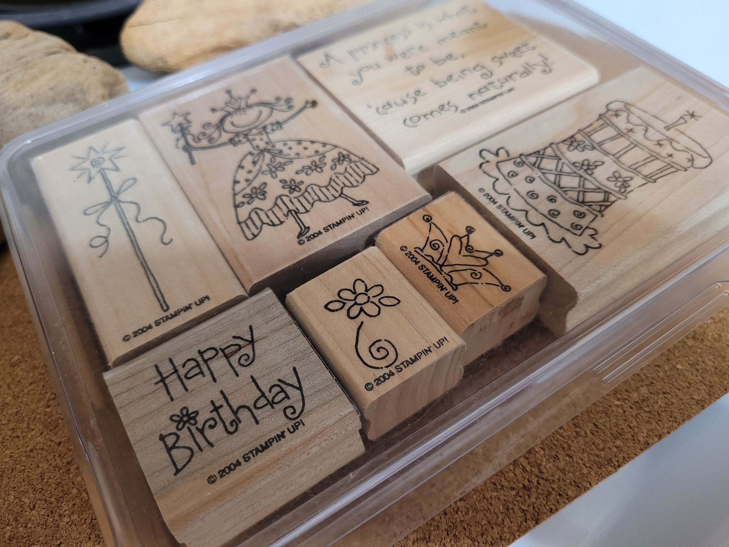 Vintage Rubber Stamp Lot, 7 Rubber Stamps, Princess Design Stamps