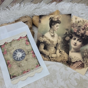 Altered Glassine Bag, Victorian Journal Cards