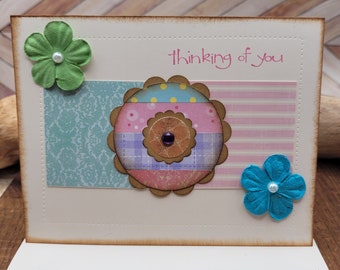 Thinking of You Hand Stamped Blank Card