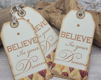 4 Tags, Distressed, Cardstock Tags, Inspirational, Believe