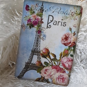 Tarjeta de diario de París, Torre Eiffel, Shabby Chic, Tarjeta en blanco, Álbum de recortes, Tarjeta de diario basura
