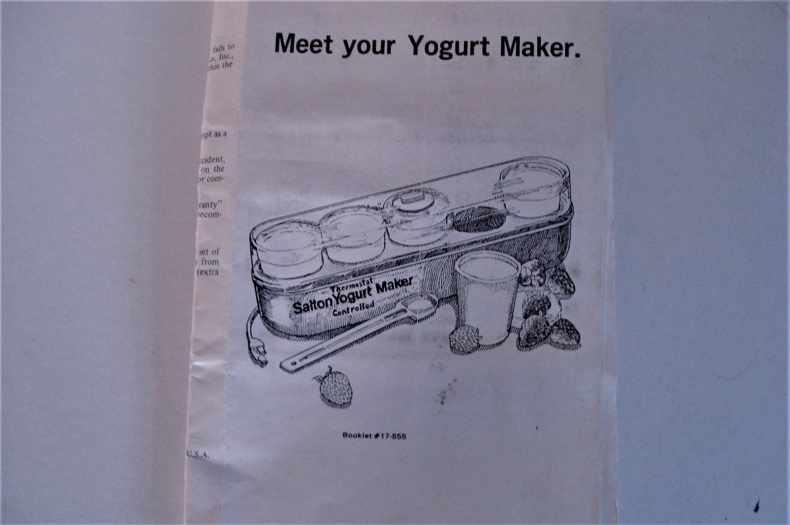 Salton Yogurt Maker Manual Recipe Book 17555. Etsy