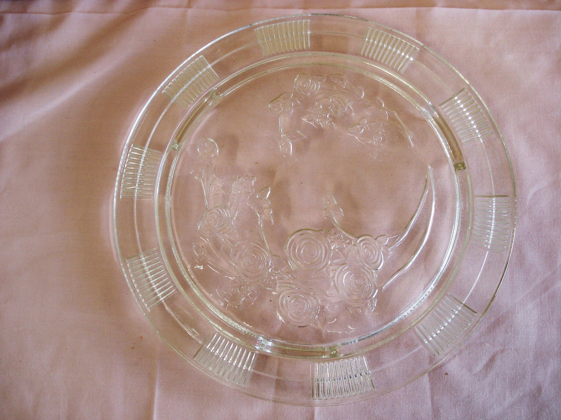 Vintage Clear Glass Cake Plate With Stainless Steel Cover. Etsy