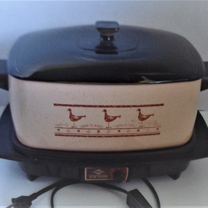 Vtg Montgomery Ward West Bend Slo-Cooker 6 Qt Crock Pot w/ Box