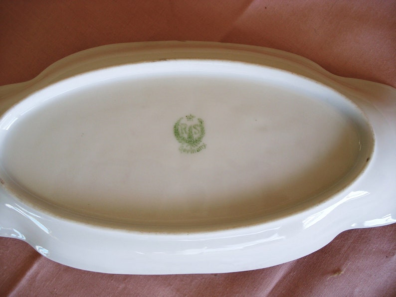 Vintage R And S Germany Porcelain Hand Painted Serving Dish. image 5