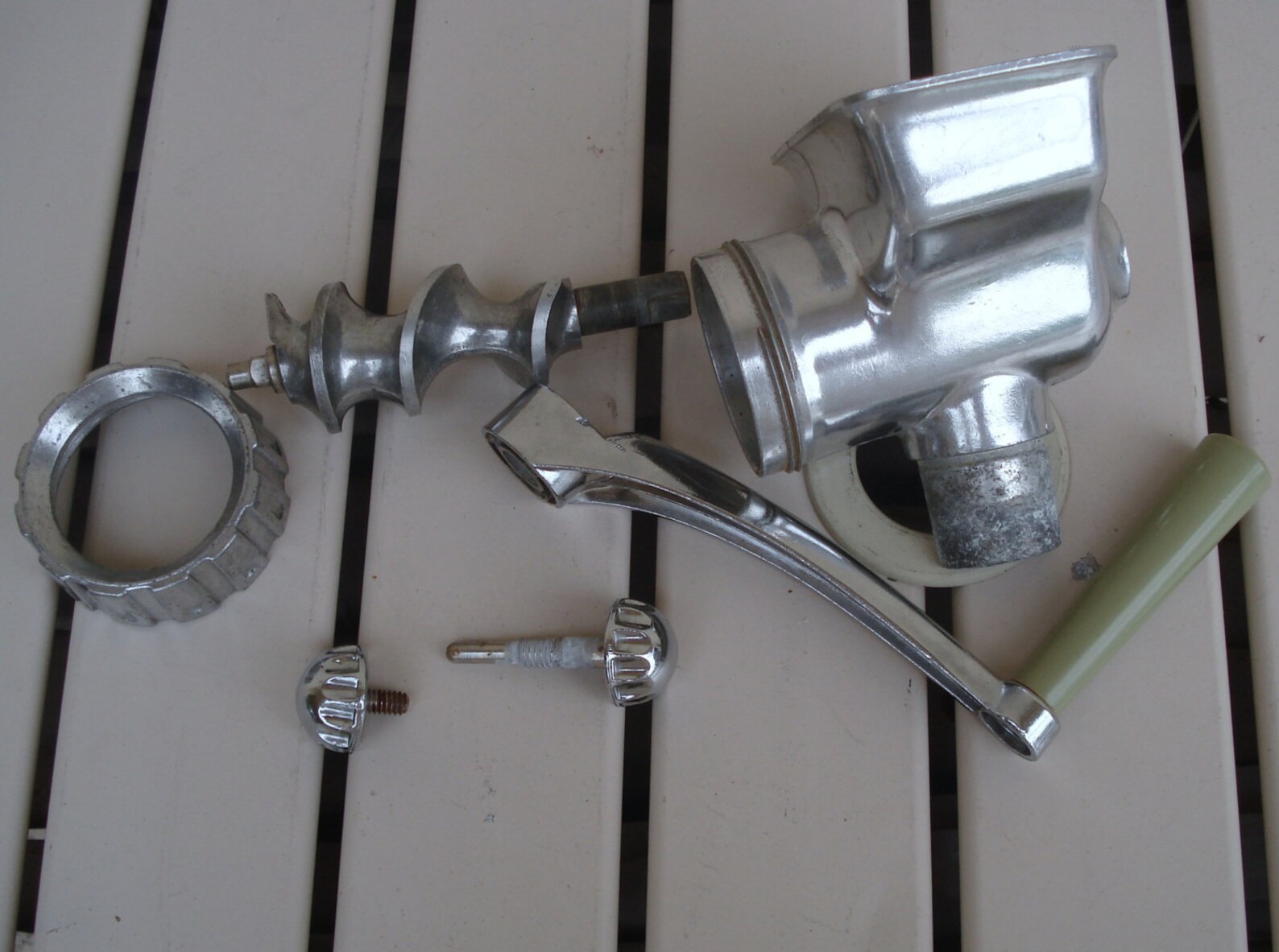 Vintage Rival Manual Meat Food Grinder Head Retaining Nut Shaft Handle