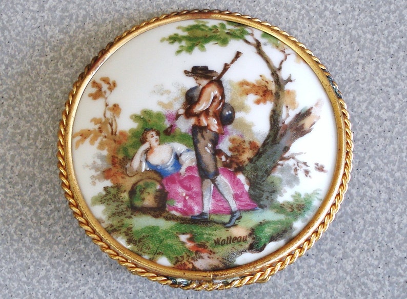 Vintage Antique Painter Signed Hand Painted Limoges Porcelain Plaque image 3