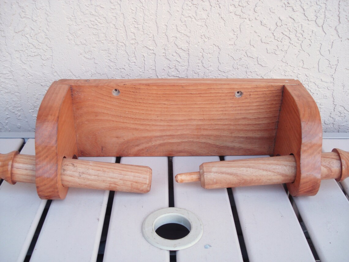 Hand Made Unique Design Wooden Wall Mount Paper Towel Holder. Etsy