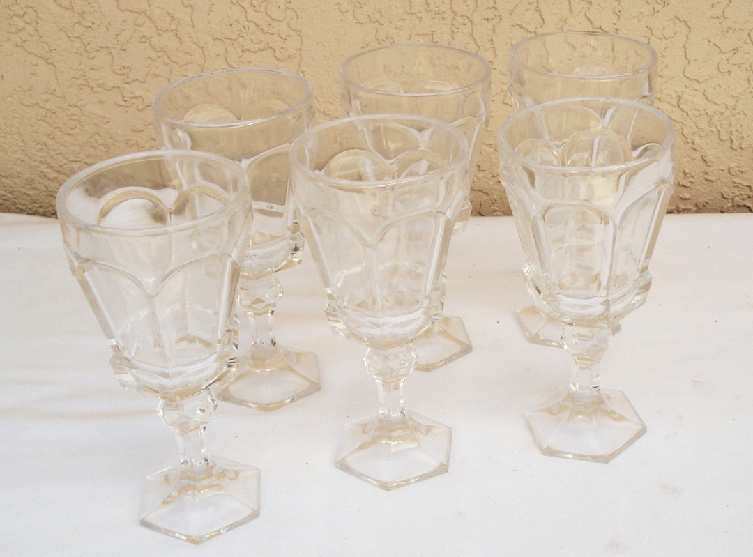 Vintage Thick Clear Glass Footed Beverage Tumblers Glasses. Etsy