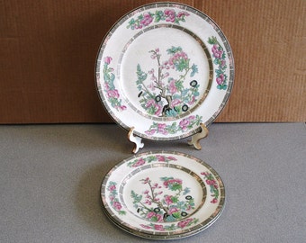 Vintage John Moddock  & Sons Royal Vitredus Indian Tree Pattern 3 Plates