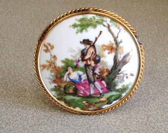 Vintage Antique Painter Signed Hand Painted Limoges Porcelain Plaque