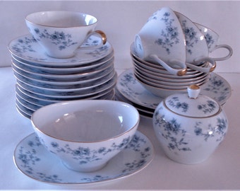 Johann Haviland Blue Garland Pattern Fine Porcelain Dishes.