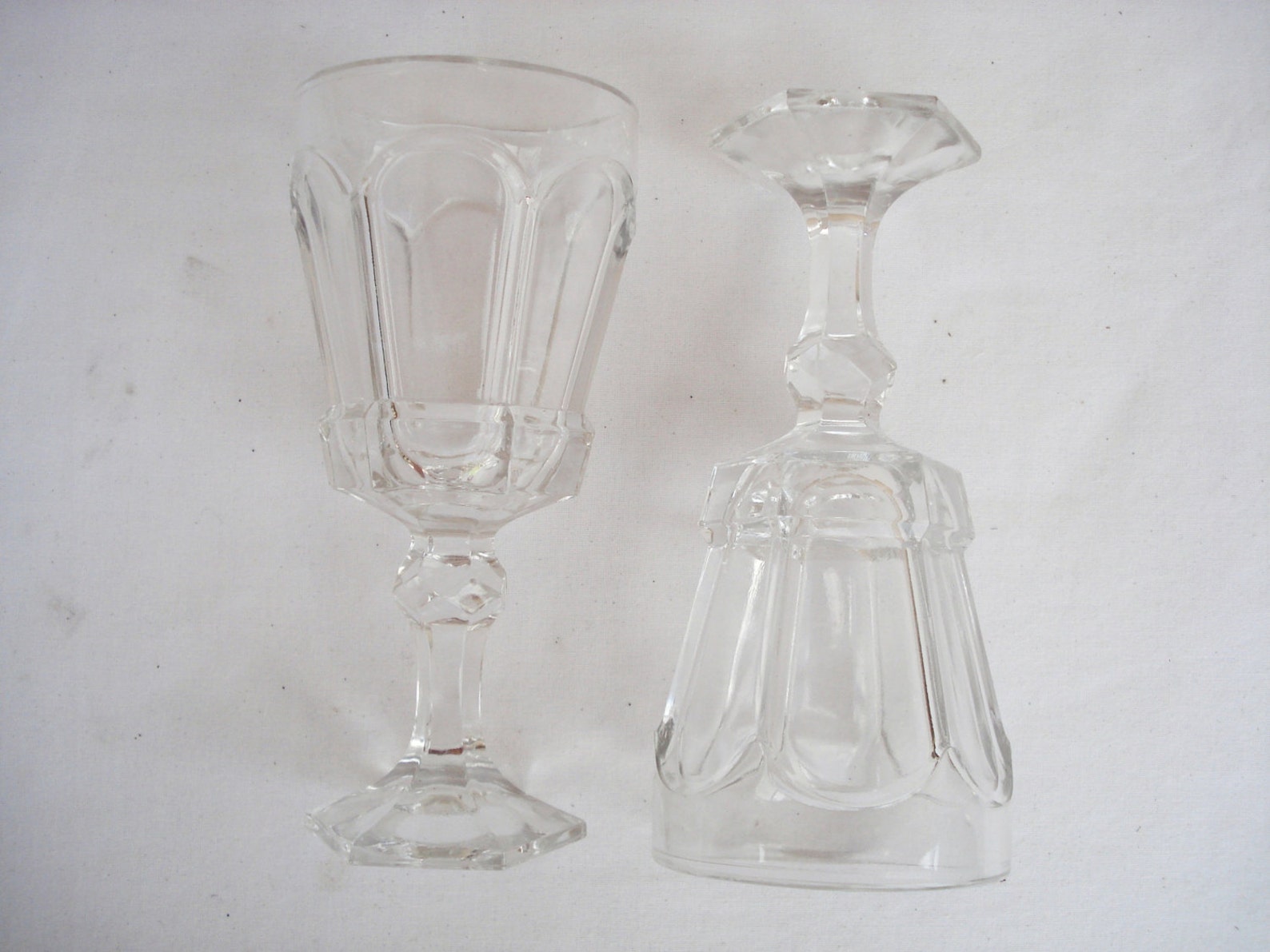 Vintage Thick Clear Glass Footed Beverage Tumblers Glasses. Etsy