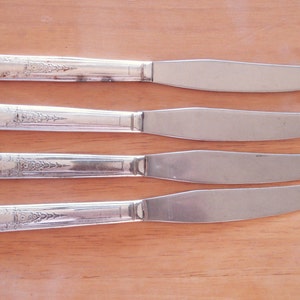 Vintage Simeon L And George H Rogers Company. Stainless Steel With Silver Plated Handle Dinner Knives. image 4