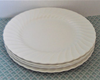 SHEFFIELD Bone White 4 Dinner Plates.