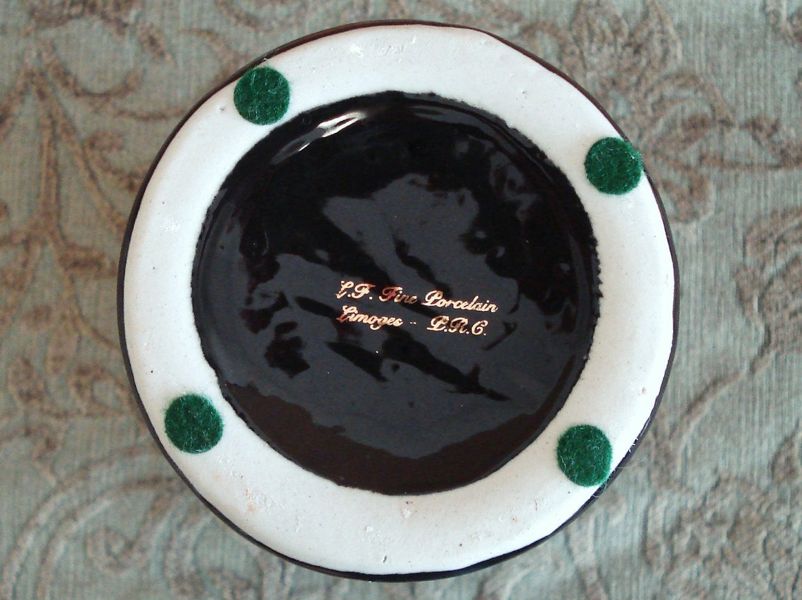 Limoges P. R. G. Fine Porcelain Black and Gold Vase France. Etsy