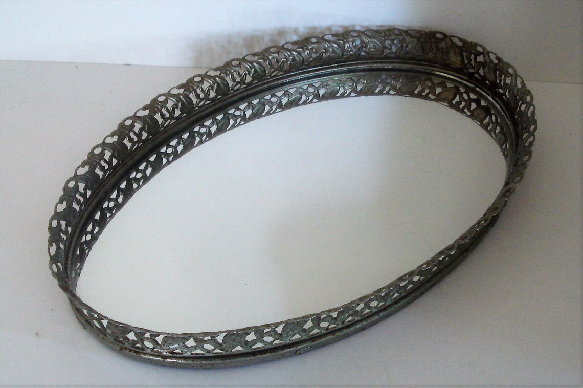 Vintage Mirror Dresser Tray. Etsy