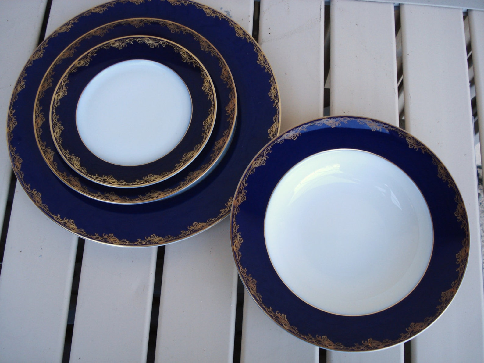 ROSENTHAL Classic Rose China 6090 Pattern in Cobalt Blue and Gold. Etsy