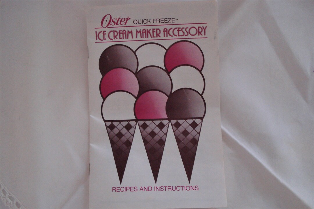oster quick freeze ice cream maker instructions