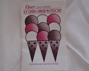 oster ice cream maker recipe book