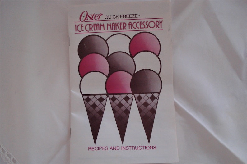 Vintage OSTER Ice Cream Maker Attachment Manual Replacement Parts. Etsy