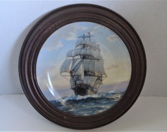 Framed BRADEX 1989 Limited Edition Decorative Collectible Plate "Young America Homeward Bound".