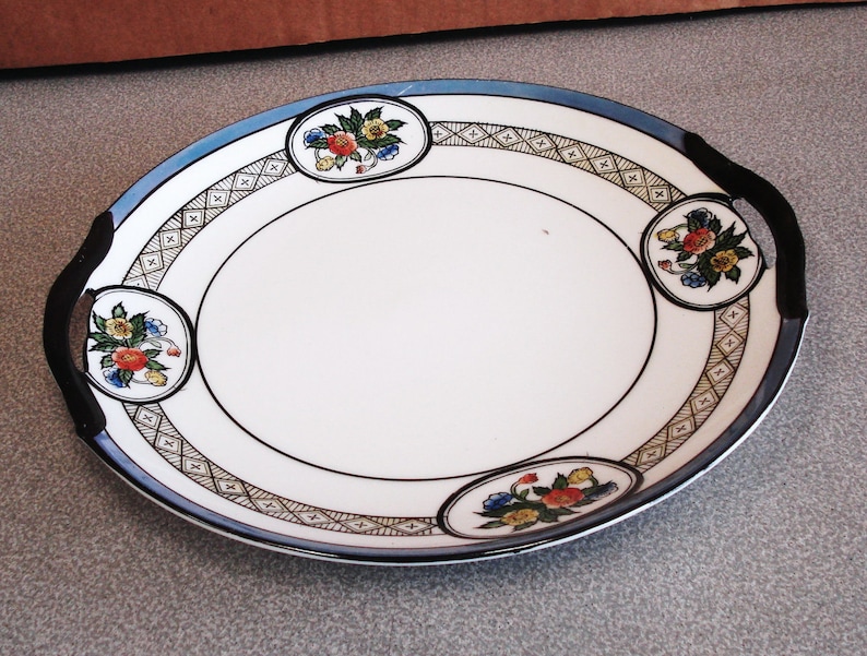 Vintage NORITAKE Hand Painted Japan Platter and 6 Salad Lunch Etsy