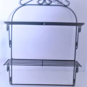 Metal Wire Wall Mount Double Shelf.