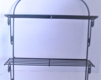 Metal Wire Wall Mount Double Shelf.