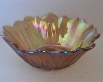 Vintage CARNIVAL Glass Amber Bowl As Is.
