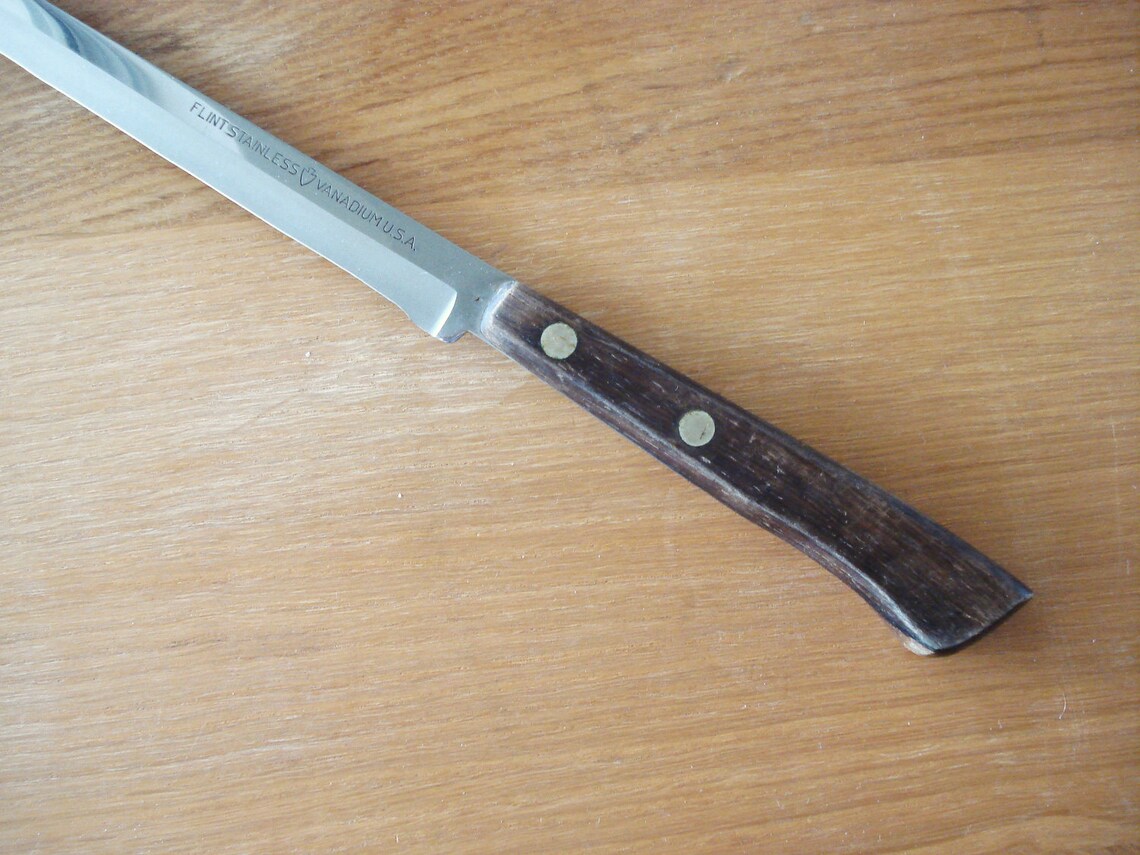 EKCO FLINT VANADIUM Arrowhead Stainless Steel Knife With Wood Etsy