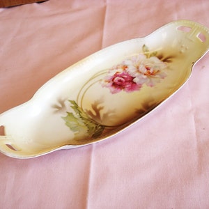 Vintage R And S Germany Porcelain Hand Painted Serving Dish. image 1