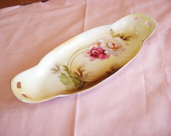 Vintage R And S Germany Porcelain Hand Painted Serving Dish.