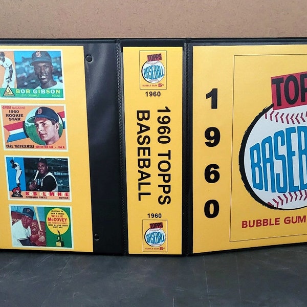 1960 Topps Baseball Cards Custom Made Binder Inserts 3 Sizes FREE SHIPPING