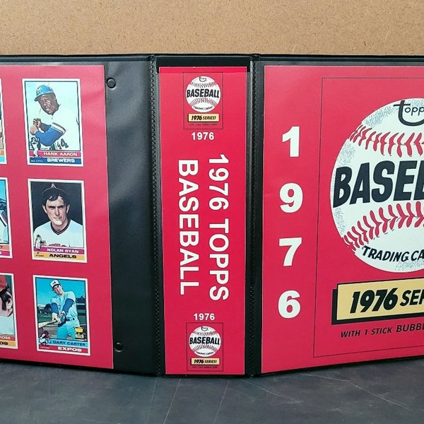 1976 Topps Baseball Cards Custom Made Binder Inserts 3 Sizes FREE SHIPPING