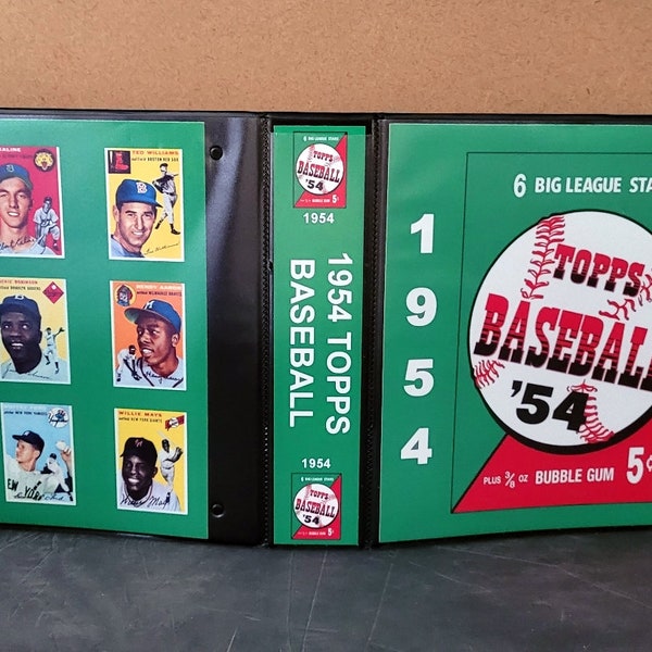 1954 Topps Baseball Cards Custom Made 2 Inch Album Binder FREE SHIPPING