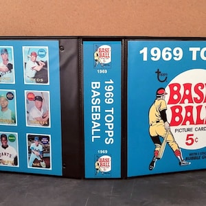 1969 Topps Baseball Cards Custom Made Binder Inserts 3 Sizes FREE SHIPPING