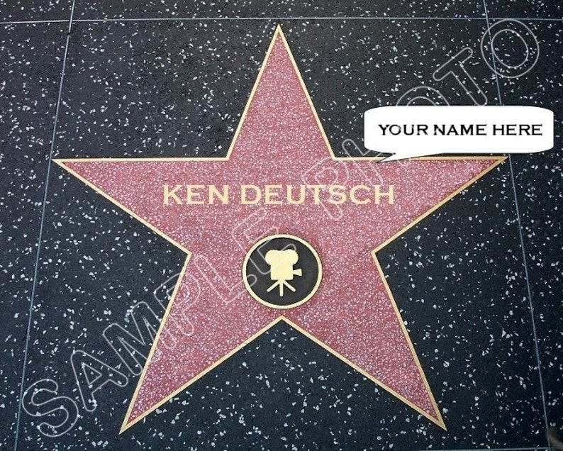 Personalized Hollywood Walk Of Fame Star Photo 8x10 Your Etsy