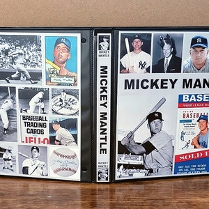 Mickey Mantle Baseball Cards Collectibles Custom Made Binder Inserts 3 Sizes FREE SHIPPING