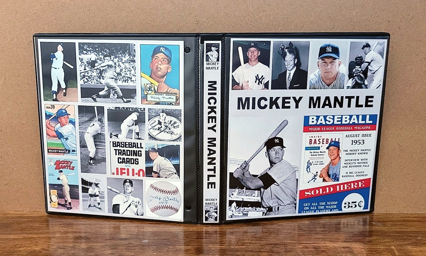 Mickey Mantle Baseball Cards Collectibles Custom Made Binder Inserts 3 Sizes FREE SHIPPING Mickey Mantle Baseball Cards Collectibles Custom Made Binder Inserts 3 Sizes FREE SHIPPING