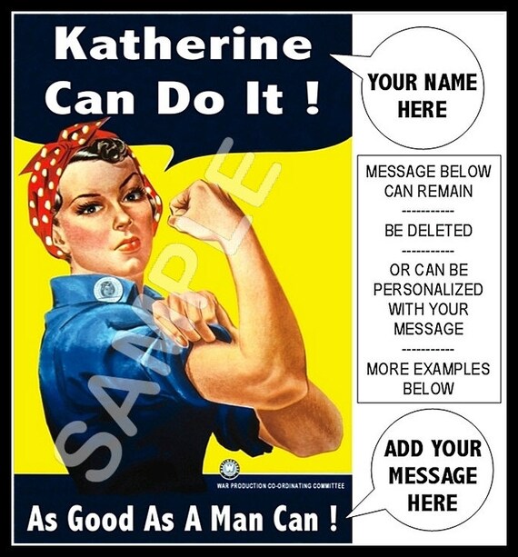 Personalized Rosie The Riveter We Can Do It Wwii Poster Etsy