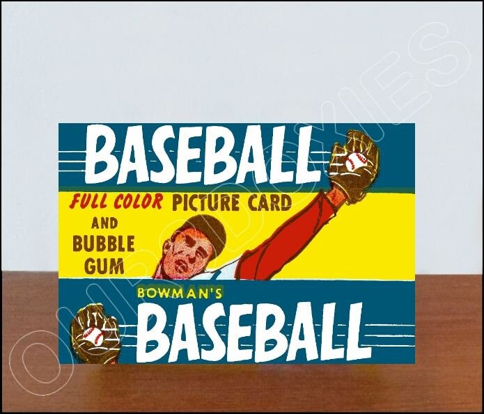 1955 Bowman Baseball Cards Store Counter Advertising Standup Sign Repro ...