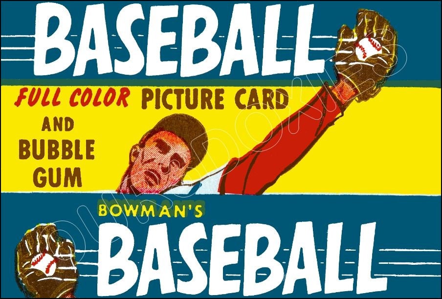 1955 Bowman Baseball Cards Store Counter Advertising Standup Sign Repro