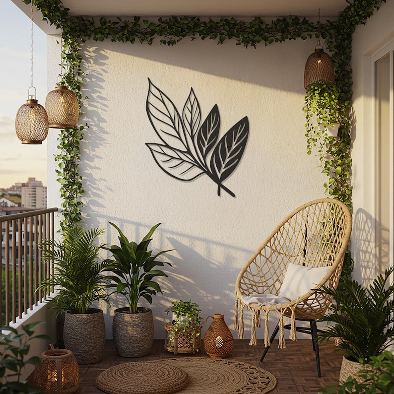 Leaf Metal Wall Art: Minimalist Botanical Steel Decor - Etsy